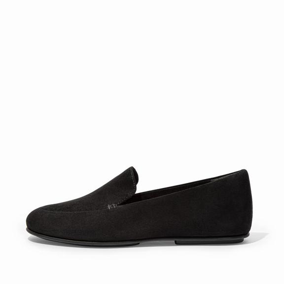 Fitflop Lena Suede Loafers Black Womens - South Africa (BUSZ98076)